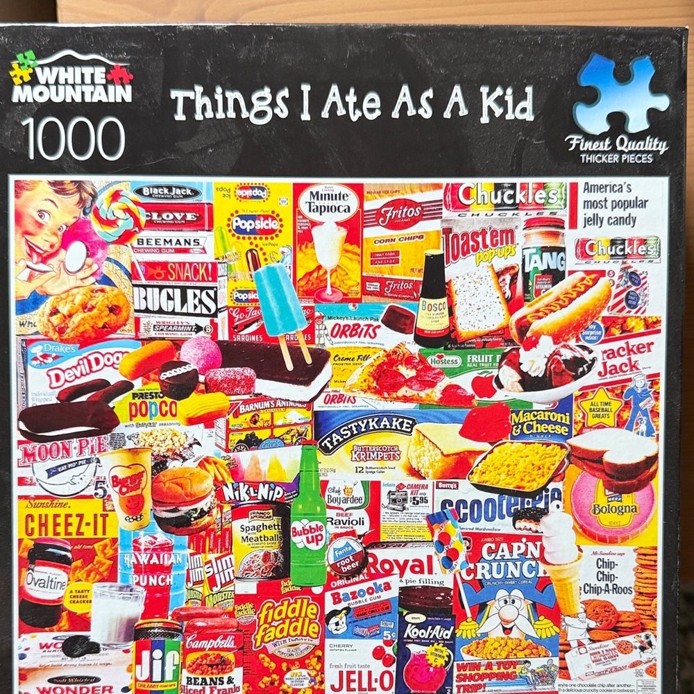 White Mountain Multicolor Retro Snack Collage 1000-Piece Puzzle